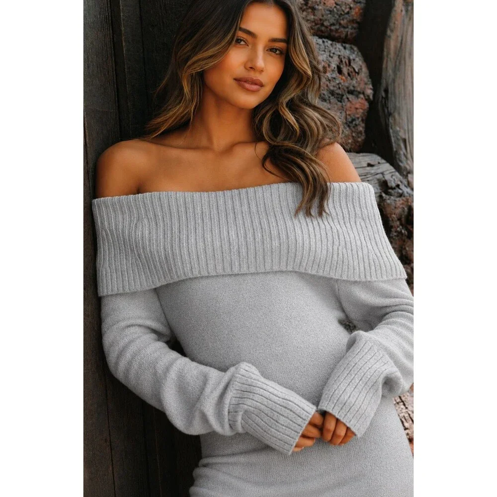 ANTHROPOLOGIE DAILY PRACTICE Women's New Maxi Sweater Dress 3X Gray Soft‎ Knit